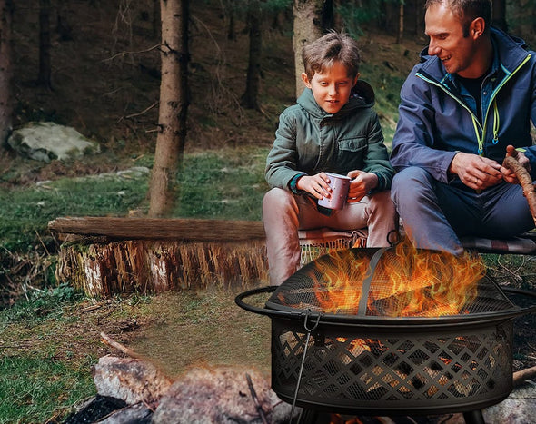 PHI VILLA 32" Wood Burning Fire Pit & BBQ S990