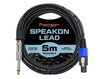 Speakon To 1/4" 6.35mm Cable Amp Mixer Speaker 5m SPEAKON635