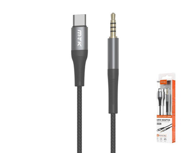 Moveteck Type-C to 3.5mm Jack Audio Adaptor Aluminum tip 1mtr TB1287