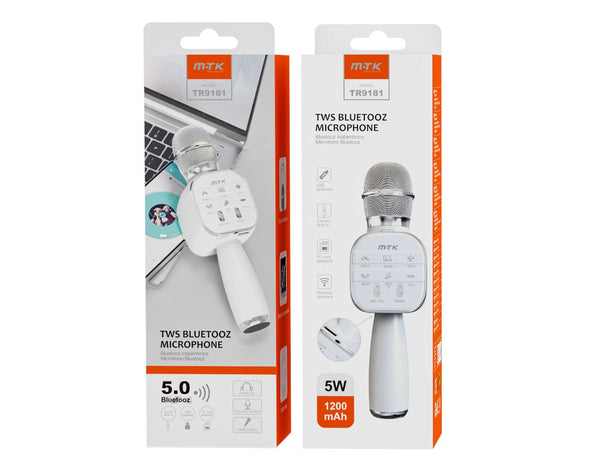 Moveteck Bluetooth Wireless Karaoke Microphone Silver TR9181-SIL 