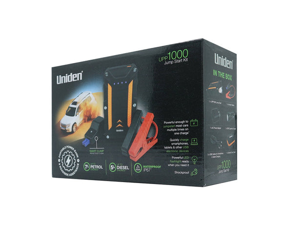 UNIDEN Waterproof Jumper Lead Car Start Emergency Kit with Powerbank 4WD