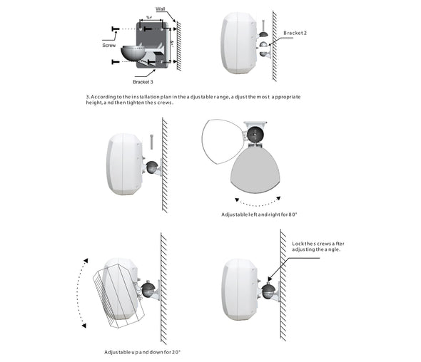 Bluetooth Amplifier + 12x6.5" Outdoor Wall Speakers Cafe 176C+6xWTP660BLK 