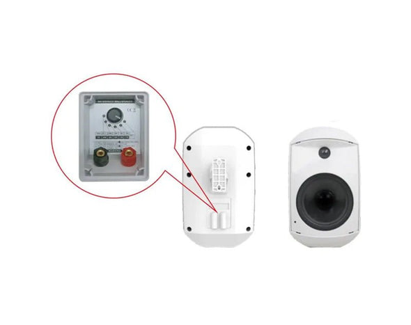 All Weather Waterproof Speakers Pair Indoor Outdoor Wall Mount 6.5" Cafe Restaurant Entertaining White WTP660-WHT 
