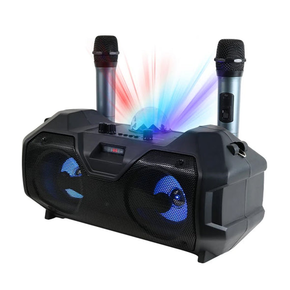 Precision Audio 30W Portable Karaoke Bluetooth Party Speaker Twin Wireless Microphone ZQS4240 