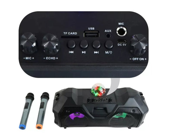 Precision Audio 30W Portable Karaoke Bluetooth Party Speaker Twin Wireless Microphone ZQS4240 