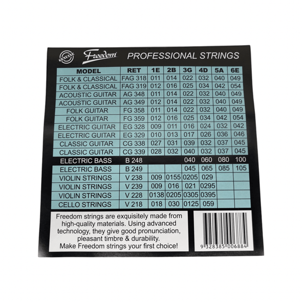 Freedom 10 Pack Electric Bass Guitar Strings- B248-10PK 