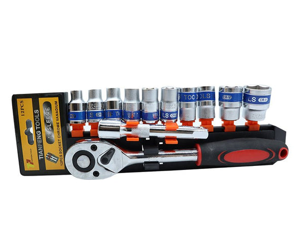 12 Piece Socket Set 8-24mm Ratchet Extension Handle S953