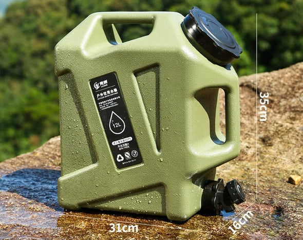 12L Water Storage Tank Camping Fishing Outdoors Jerry Can Container Spout S922 