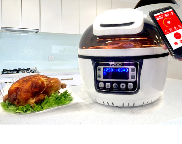 TODO Smart Air Fryer 10L Metal Non Stick 1400W WiFi Safety Lock Lid