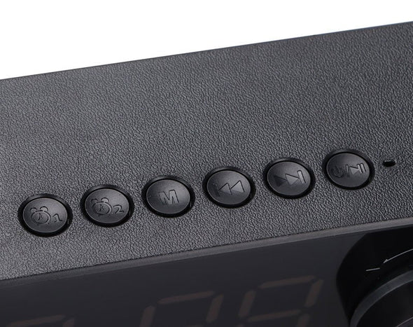 Digital Display Clock Radio Bluetooth Speaker Dual Alarm Rechargeable Battery S923 