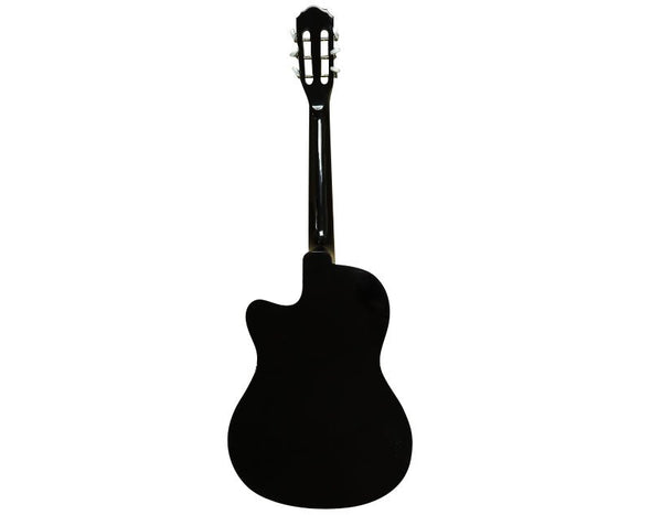 39" Inch Classical Cutaway Acoustic Guitar Nylon String Linden Black CG-300C 