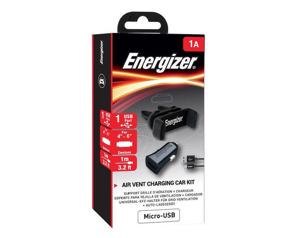 Energizer Car Kit Vent Holder with Micro-USB Cable CKITB1ACMC3