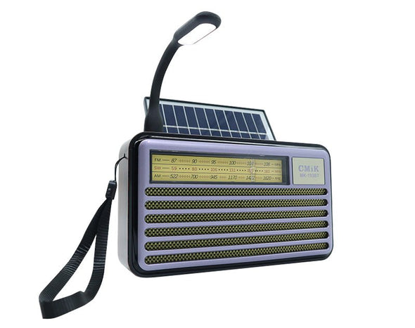 CMIK Portable Solar AM FM SW3 Radio Bluetooth Reading Light USB TF Rechargeable Battery MK-193BT 