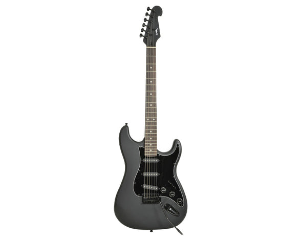 Full Size Electric Guitar 6 String Strat Style Matte Black ST3-BLK-DS