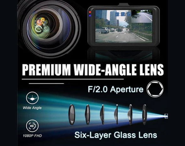 HD 1080P Car DVR 3" Lens Dash Cam Video Recorder Camera G-Sensor Night Vision CARDASH2