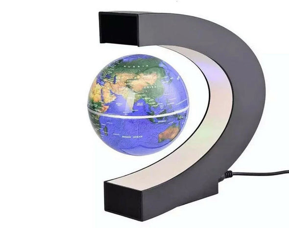 Floating World Map Globe Light C Shape Stand Magnetic Ball GLOBE- LEVITATION Blue