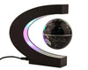 Floating World Map Globe Light C Shape Stand Magnetic Ball GLOBE- LEVITATION Black