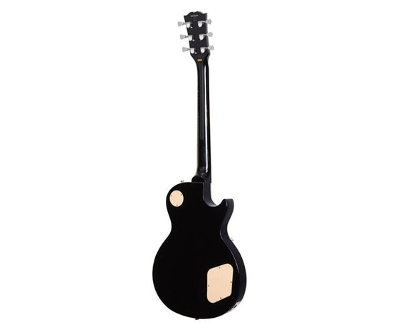 Left Hand Full Size Electric Guitar LP Style 6 String Linden Humbuckers Black EL-LC-BLK 