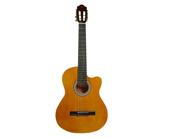 39" Inch Classical Cutaway Acoustic Guitar Nylon String Linden Orange LC-3900C-OR 