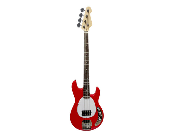 4 String Bass Guitar Maple Neck Aspen Body Chrome Machine Head MB Red