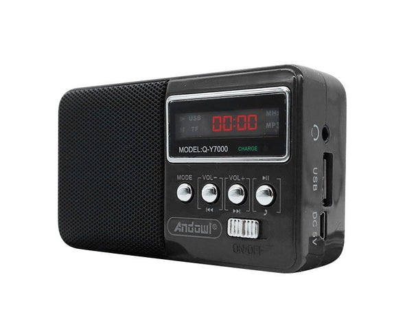 Portable Rechargeable FM Radio Mini Wireless Speaker Mega Bass TWS Expandable S722 Black