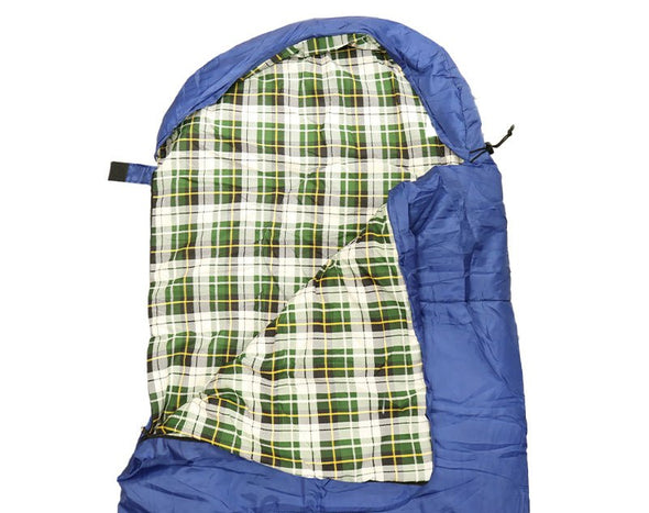 AODOER Single Sleeping Bag Tartan Inner Camping Anti Tear Polyester S917-BLU 