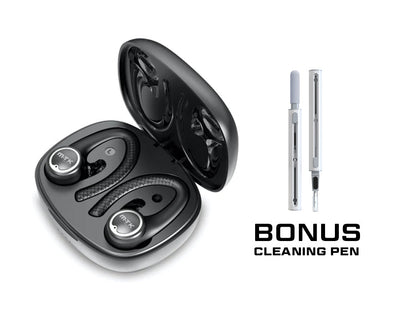 TWS BTS 5.0 Bluetooth Sports Earphones Headphones Hand-Free Call Touch Control BONUS Cleaning Pen 400mAh Black TC3207 