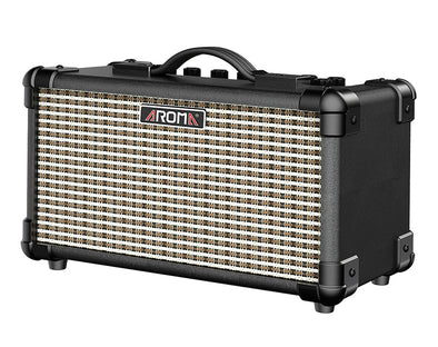AROMA 15W Portable Guitar Amplifier Multi Distortion Clean Tones Bass Treble Control Bluetooth Built-In Battery TM-15 