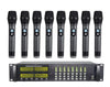 Precision Audio 8 Channel UHF Wireless Microphone System Rack Mount LCD Display TMUS08 