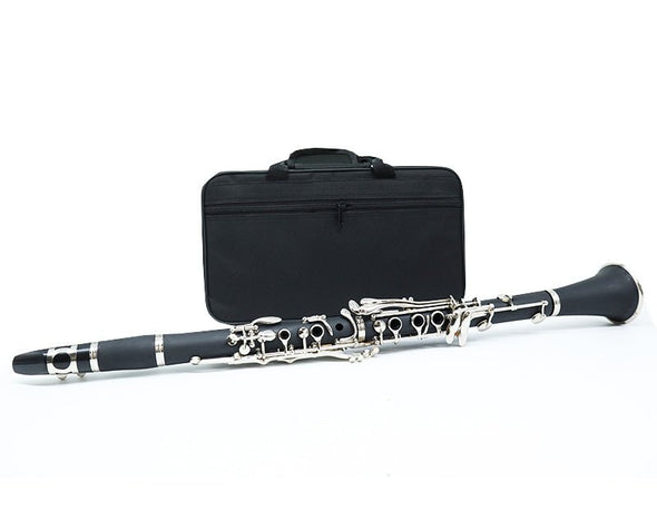 Clarinet  Black Wood Finish Bb 17 Key with Soft Case MK-104 
