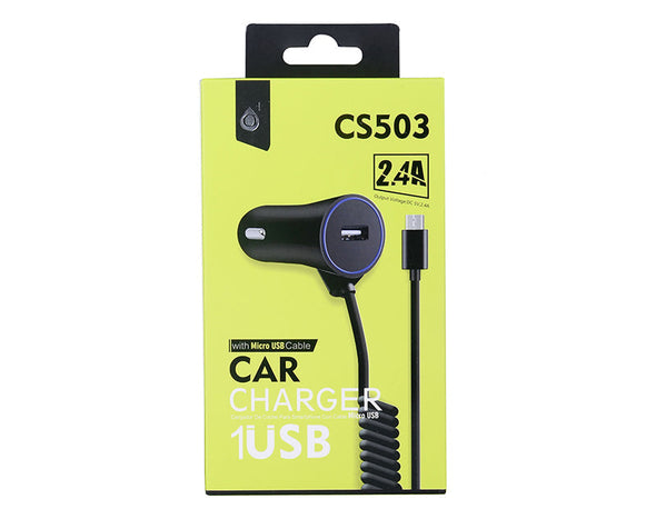 Car Charger with Micro-USB Cable and USB Input CS503